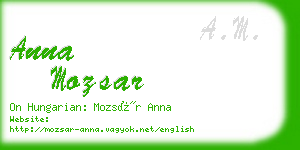 anna mozsar business card